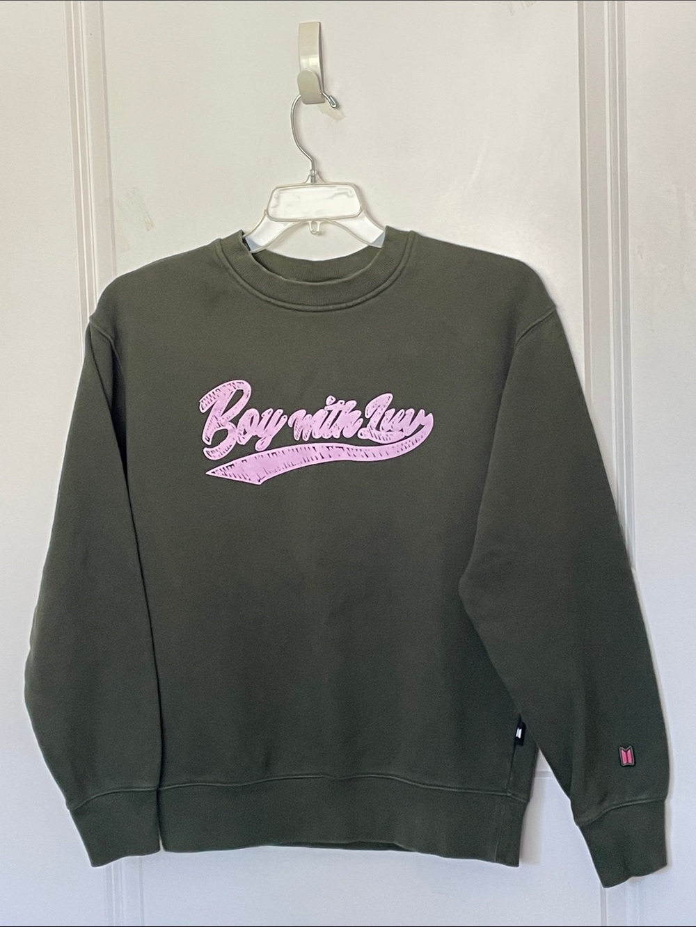 BTS Boy With Luv Olive Sweatshirt Large Pop Music Culture
